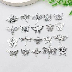 Vintage Zinklegierung Antiksilber Insekten Anhänger Schmetterling Biene Libelle DIY Schmuckherstellung Zubehör