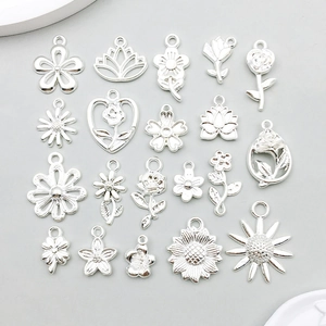 Pendentifs Fleurs en Alliage de Zinc Argent Brillant Rose Tournesol Charms Pour DIY Collier Bracelet Accessoires de Bijouterie Pour Femmes Hommes