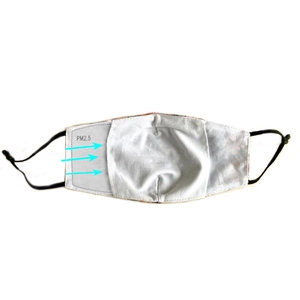 Three-layer cotton face mask with Aztec print featuring PM2.5 filter pocket and ear loops