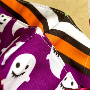 Three-layer Halloween cotton mask with ghost print and built-in nose bridge strip