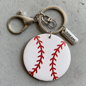 Llavero de Madera con Pelota de Deporte Anillo de Metal Cierre de Langosta Baloncesto Fútbol Voleibol Béisbol Regalo Joyería