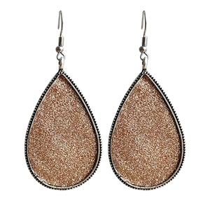 Boucles d'oreilles pendantes gouttes argentées avec finition à paillettes dorées