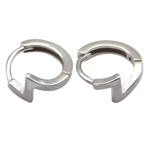 Boucles d'oreilles créoles géométriques éclair en argent sterling S925 pour hommes et femmes