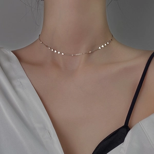 Collana Minimalista in Argento Sterling 925 Con Pendente a Cuore per Donna Gioielli a Catena Choker Placcati Oro Argento