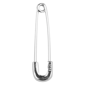 Pendientes de imperdible en plata de ley S925 con acabado metálico pulido brillante