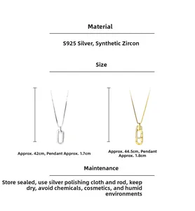 Details von silbernen und goldenen S925-Halsketten mit ineinandergreifenden Ringen