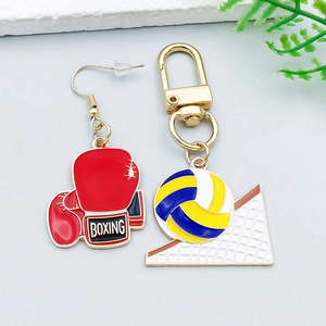 Details zu Boxhandschuh- und Volleyball-Anhängern für DIY-Schmuckzubehör