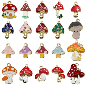 Pack de 20 colgantes de setas en esmalte colorido para creación de joyas artesanas