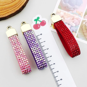 Colgantes de diamantes de imitación rosa rojo y morado para joyas DIY y llaveros