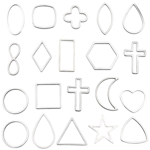 Set di 19 ciondoli geometrici in acciaio inossidabile argento per creazione gioielli