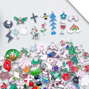 Detailed collection of assorted colorful enamel alloy charms for DIY jewelry making