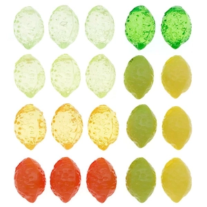 Set di 20 ciondoli a limone in acrilico colorato per gioielli DIY e collane