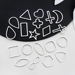 Assorted geometric stainless steel charms with hollow hearts and stars for DIY jewelry