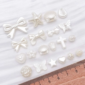 Perles en imitation nacre blanche en forme de papillon pour la création de bijoux