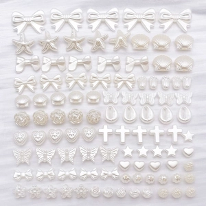 Künstliche Perles d'Espacement Imitation Künstliche Perle ABS Formes Papillon Nœud Fleur Cœur Étoile pour Fabrication de Bijoux DIY