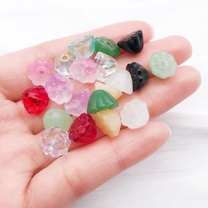 Perles en verre colorées en forme de lotus et pendentifs pour bijoux DIY créatifs