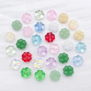 Colorful glass four-leaf clover flower spacer beads for DIY jewelry making sets