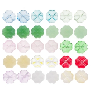 30pcs colorful four-leaf clover glass spacer beads for DIY jewelry making kits