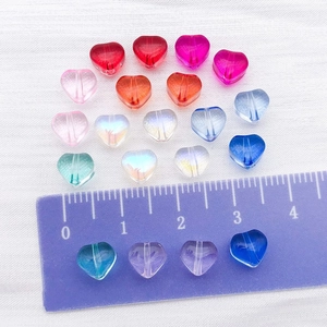 Perles de cœur transparentes de 10mm pour la fabrication de colliers et de bracelets DIY