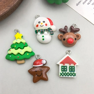 Set di ciondoli natalizi fai-da-te con albero e pupazzo di neve per decorazioni festive