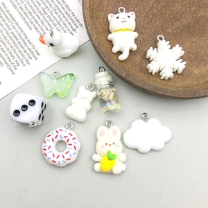 Colorful resin cartoon animal charms set for DIY jewelry and phone case making