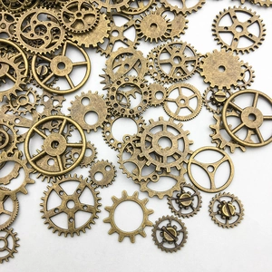 Assorted steampunk alloy gears in bronze finish for DIY jewelry and accessory making