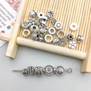Antique silver alloy spacer beads and flower pendants for DIY jewelry making