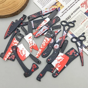 Mini pendentifs d'armes d'Halloween en acrylique avec éclaboussures de sang pour bijoux