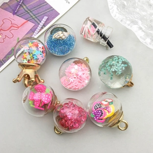 Colorful star filled glass bottle pendants for DIY jewelry making and handmade bracelets