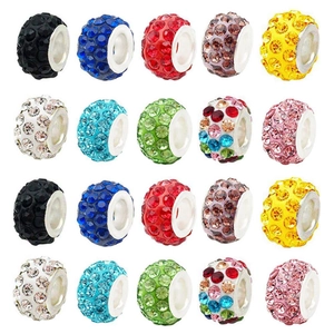 Abalorios coloridos de pedrería con agujero grande para crear joyas personalizadas