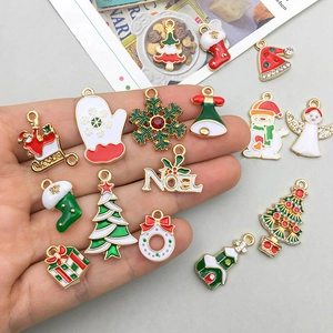 Set di 20 ciondoli natalizi in smalto con Babbo Natale per gioielli fai-da-te