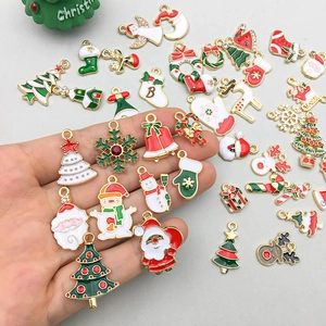 Lot de 50 breloques de Noël avec Père Noël et bonhomme de neige pour bijoux DIY