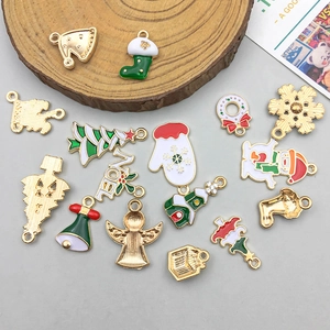 20 ciondoli natalizi in smalto con Babbo Natale e pupazzo di neve per creazione gioielli fai da te