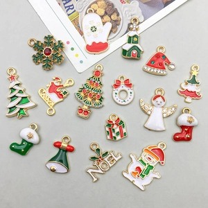 Set di 20 ciondoli natalizi in smalto con Babbo Natale per gioielli fai da te