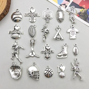 Antiek Zilver Legering Sport Serie Hangers Basketbal Voetbal Honkbal Handschoenen Atleten DIY Sieraden Maken Bedeltjes