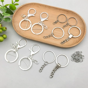 Kit d'accessoires porte-clés en alliage argenté avec fermoirs pour création de bijoux DIY