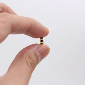 Gold-plated rhinestone spacer bead with black crystals for DIY jewelry making