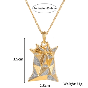 Detail view of Egyptian Pharaoh pendant with 3.5cm x 2.8cm size and 60+7cm chain