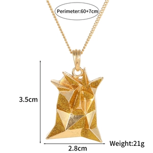 Detailed size specifications for Egyptian pharaoh pendant necklace with gold finish