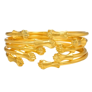 Punk Hip Hop Fist Motif Open Bangle Bracelet Sets Alloy Stackable Metal Cuff Bangles Individual Street Style Jewelry For Women Men