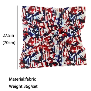 Foulard quadrato 70cm con stampa bandiera americana stelle rosso bianco e blu
