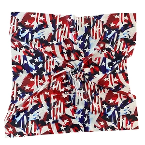 Foulard quadrato in seta 70cm con stampa astratta di stelle e strisce della bandiera USA