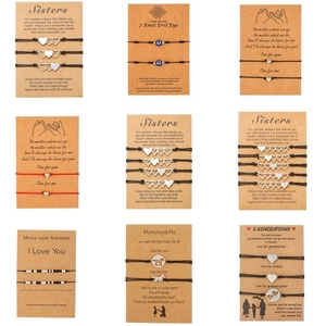 Braccialetti Intrecciati a Mano in Acciaio al Titanio per Uomo Donna Regolabili Cuore Malocchio Farfalla Stella Infinito Codice Morse Amicizia Braccialetto Regalo