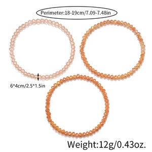 Set mit 3 facettierten Kristallglasperlen-Armbändern in Rosa- und Bernsteintönen