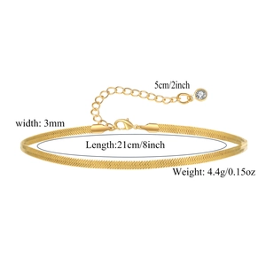 Detail of 3mm gold snake chain anklet with crystal charm and adjustable link extension