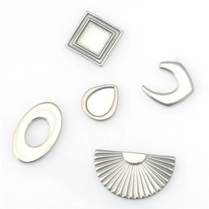 Assorted stainless steel geometric charms including teardrop and fan shapes for DIY jewelry