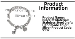 Macro shot of stainless steel bear bracelet featuring love charm and nurse cap detail