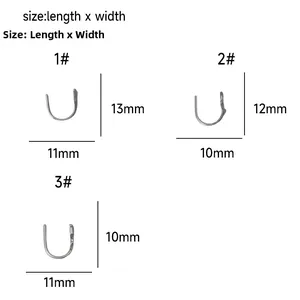 Detailed size specifications for tulip leaf stud earrings with three metal variants