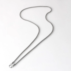 Collier en acier inoxydable poli avec fermoir en S pour pendentif d'amulette bouddhiste
