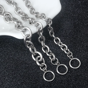 Stainless steel punk style toggle clasp chains in three thicknesses for men and women